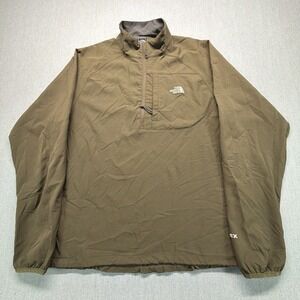 North Face Apex 1/2 Zip Brown Pullover Soft Shell Jacket Mens Large